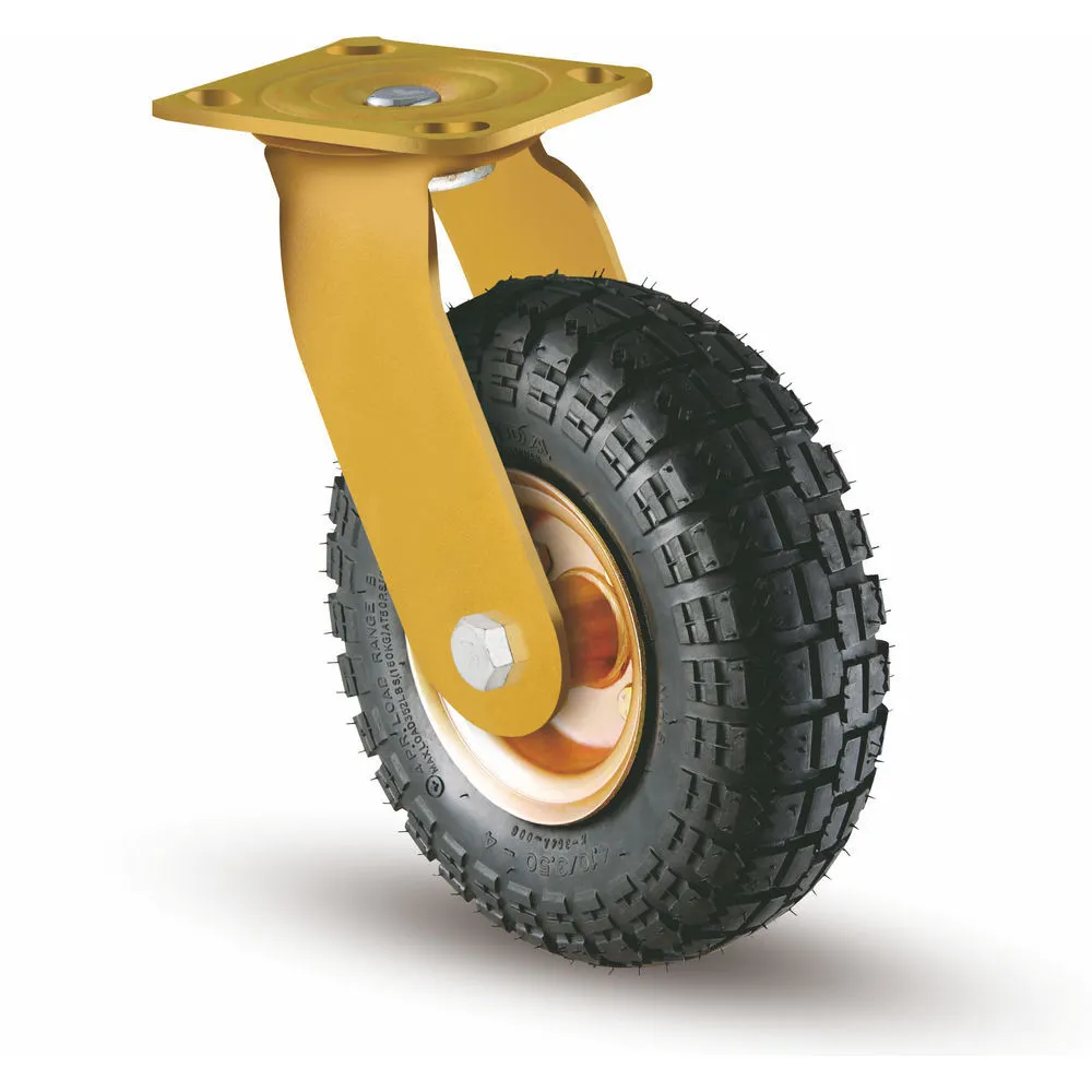 Heavy Duty 10 Inch High Strength Inflatable Caster Wheels With Pressed Steel And Rubber 1