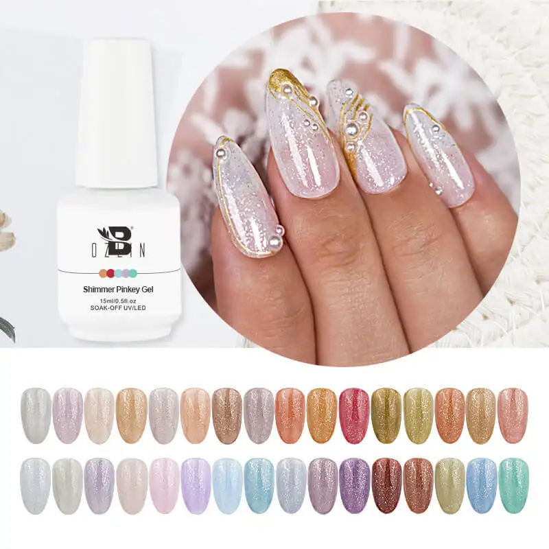 Bozlin 15ml 32-Color Shimmer Glitter Soak Off UV LED Gel Nail Polish 1