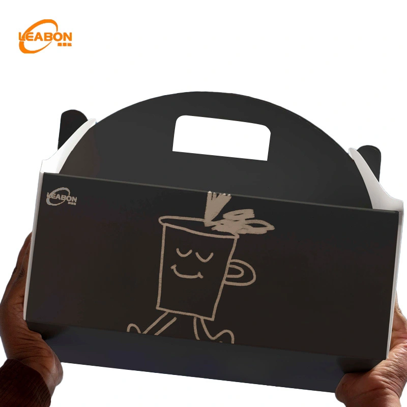 Custom Logo Eco-Friendly Insulated Kraft Paper Coffee Beverage Carrier Box 1