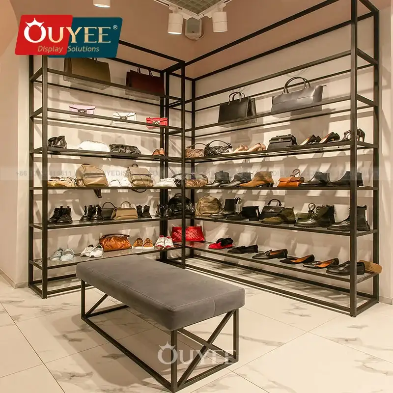 Schuh- und Handtaschen-Wanddisplay für Boutiquen 1