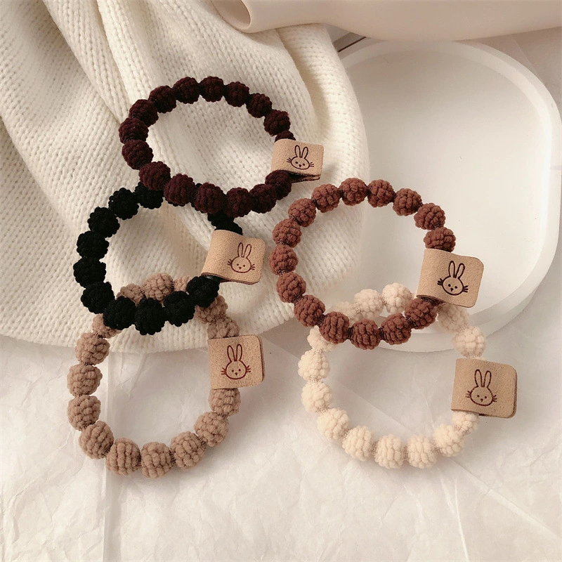 Wholesale Modern Popular Minimalist Style Rabbit Hair Band Elastic Elegant Style Girl Lovely Hair Rubber Band 1