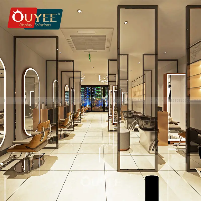 Salon-Wandschrank mit Nagelstuhl- und Tischset sowie Spiegelstation 1