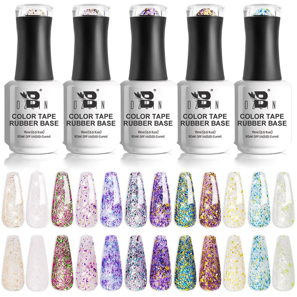 Bozlin 15ml Rubber Base Coat Nail Gel Polish 18 Colors Soak Off OEM 1