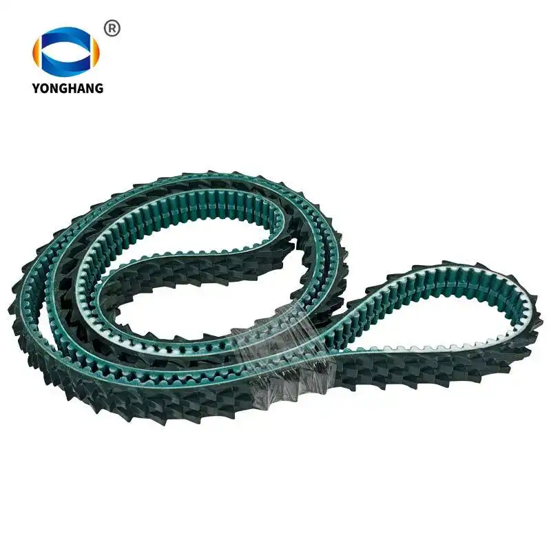 Pvc Coating Dark Green Inverted Triangle Surface Timing Belt 1