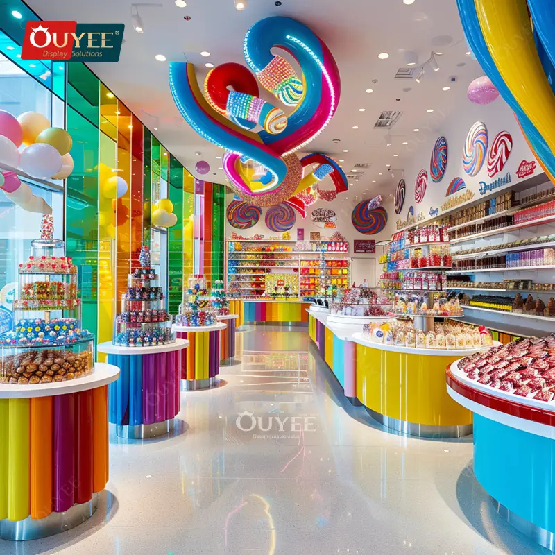 أرفف عرض مخصصة لمحلات الحلوى وحوامل عرض الحلويات 1