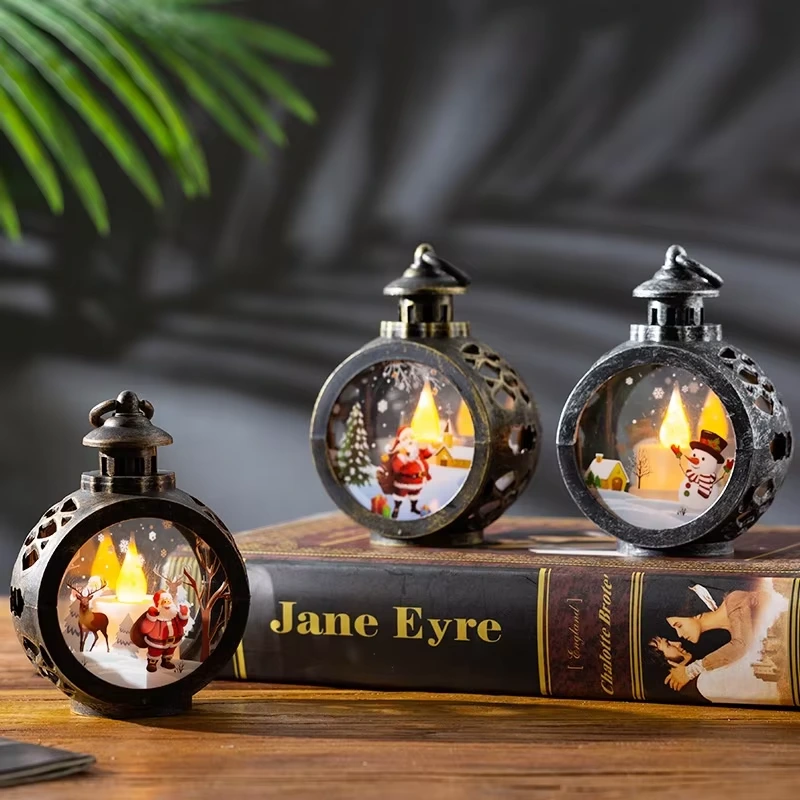 Vintage snowman shaped LED night light Gl-DFX Big Christmas desktop decoration warm light atmosphere light holiday home decoration 1