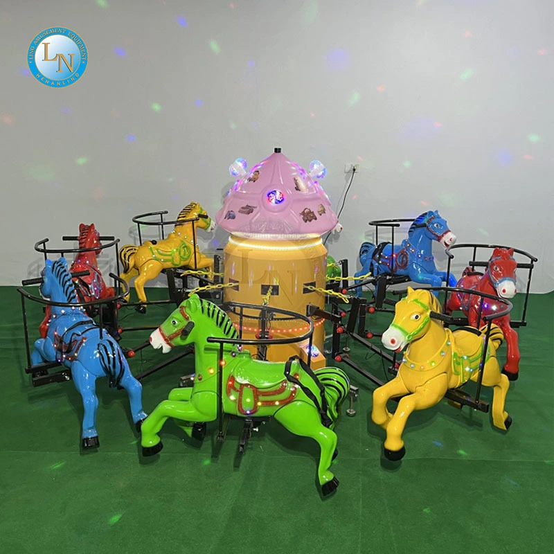 Outdoor Playground Different Shapes Of Seats With Lights Children Carousel Horse Rotating Amusement Rides 1