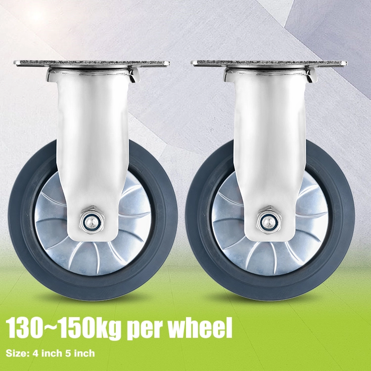 Hot Sale Shop Transport Casters Wheel 4 5 Inch 100mm 125mm Mid-heavy Duty Hi-elastic Tpr Caster1 1