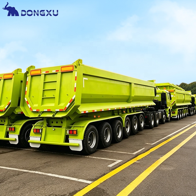 Hydraulic 3 / 4 Axle Tipper Dump Trailer 14 6x12 Heavy Duty Aluminum Rear Dump Semi Trailer Trailers 4