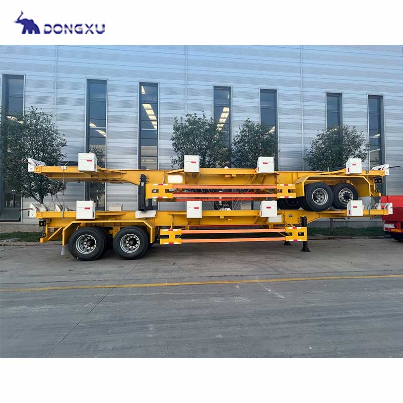 China Brand New Custom 3 4 Axles 40ft 48ft 53ft 60ft Air Suspension Light Weight Container Skeleton Semi Trailer1 7