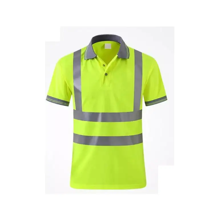 Camisetas polo de seguridad de alta visibilidad y alta reflectividad para construcción, personalizadas al por mayor 1