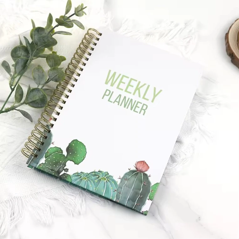 Custom Design Printing Hardcover Daily Weekly Event Student Journal Notebook Spiral Binding 1