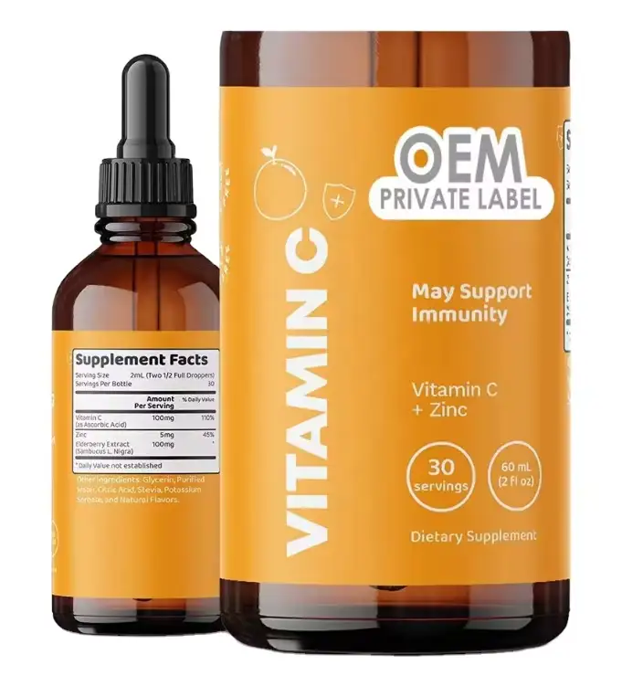 Elderberry & Vitamin C Drops 60ml - OEM Immune Liquid 1