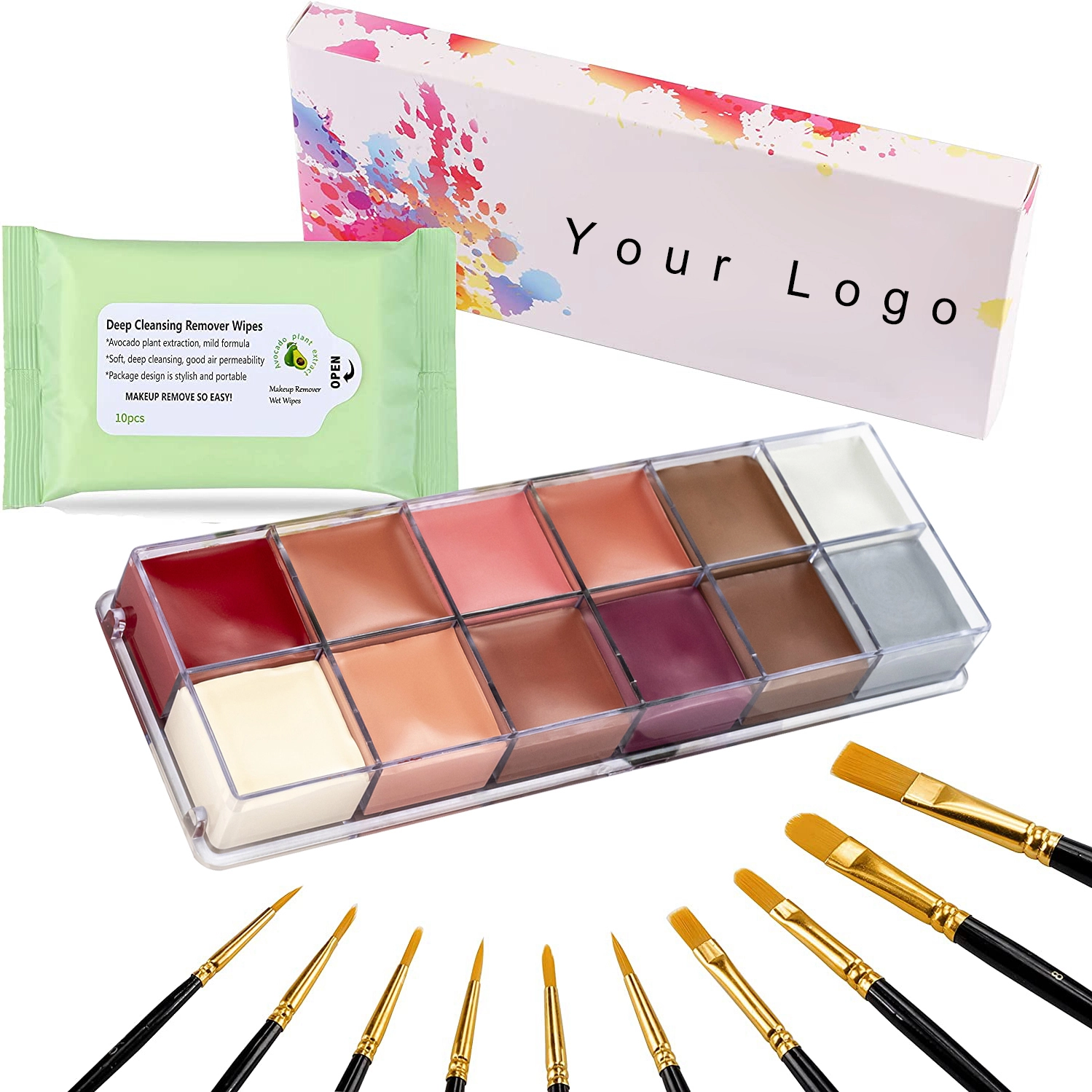 Customized Logo 12-color Waterproof Face Painting Palette For Halloween Party Makeup Long-lasting Cosmetics 1