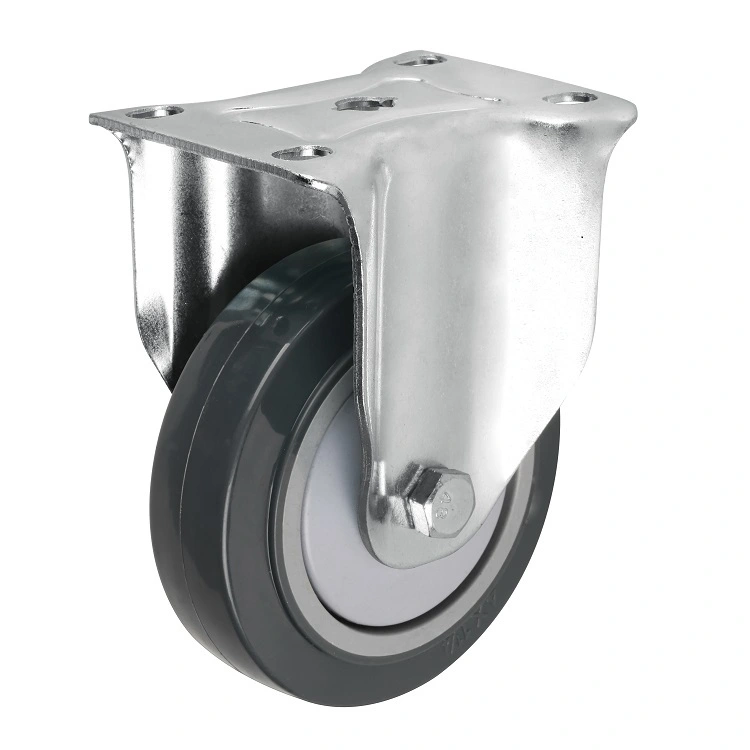 Material Handling Equipments Top Plate Load Capacity 100-130kg 3/4/5inch Food Manufacturing Swivel Pu Caster Wheel 1