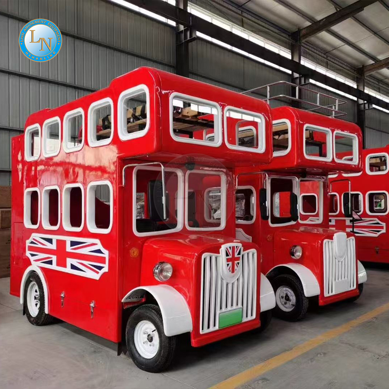 Factory Direct Electric Double Decker Bus | Open Top Kiddie Ride for Carnival Parks | LINO 1