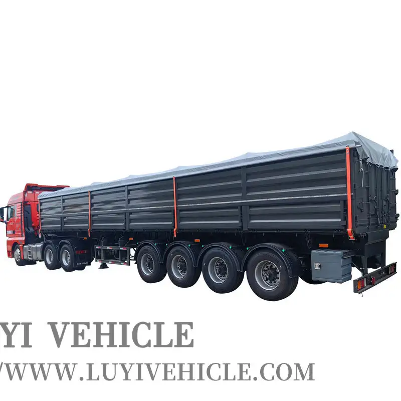LUYI 4 Axle 100 Ton Side Dump Tipper Trailer 1