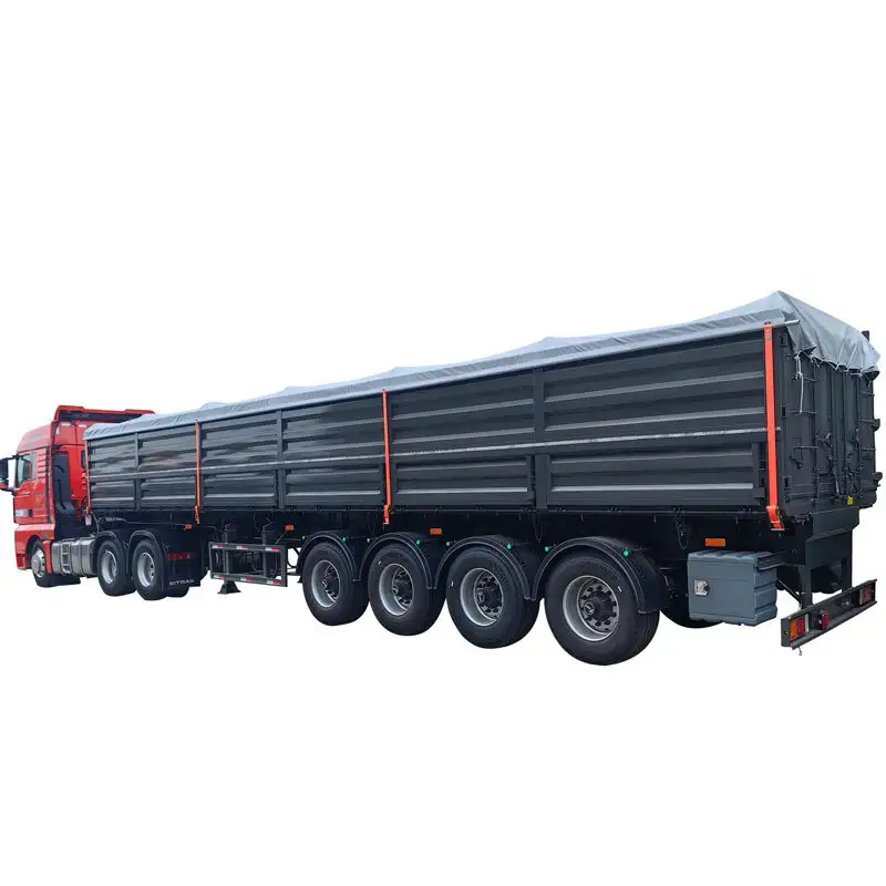 Remorque benne latérale LUYI 4 essieux 100 tonnes 1