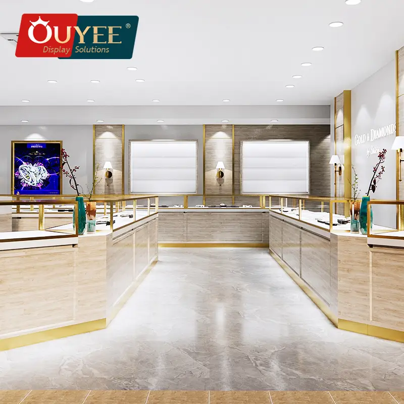 Schmuckvitrinen und -schränke aus Glas für die Inneneinrichtung von Juweliergeschäften 1