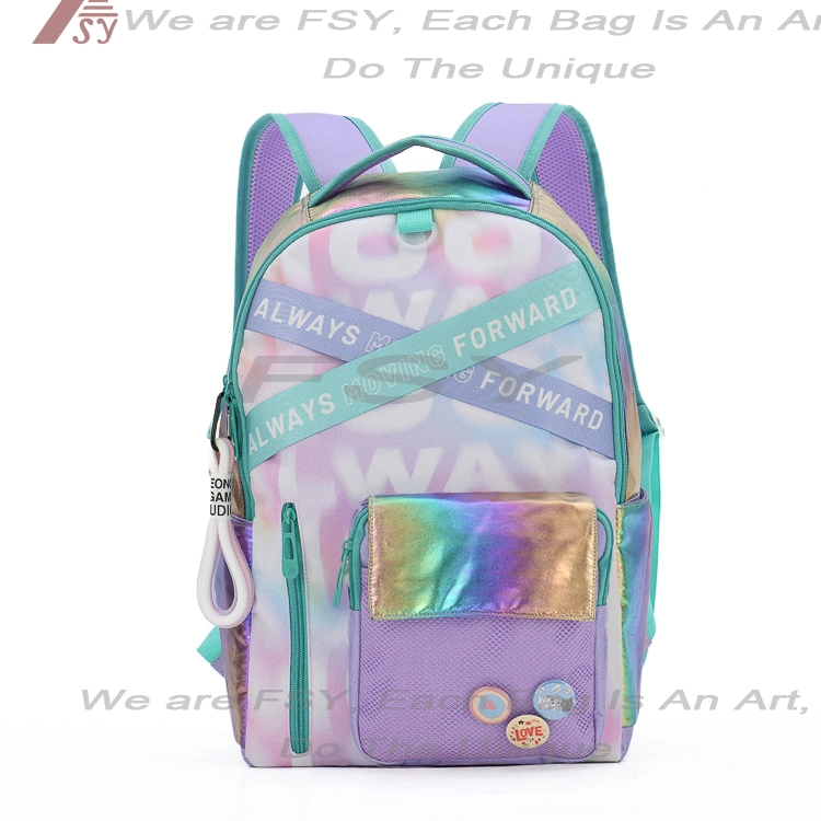 New Arrival Polyester And Glitter School Bags For Girls Custom Printing Computer Bag Women's College Student Backpack Teenager 1