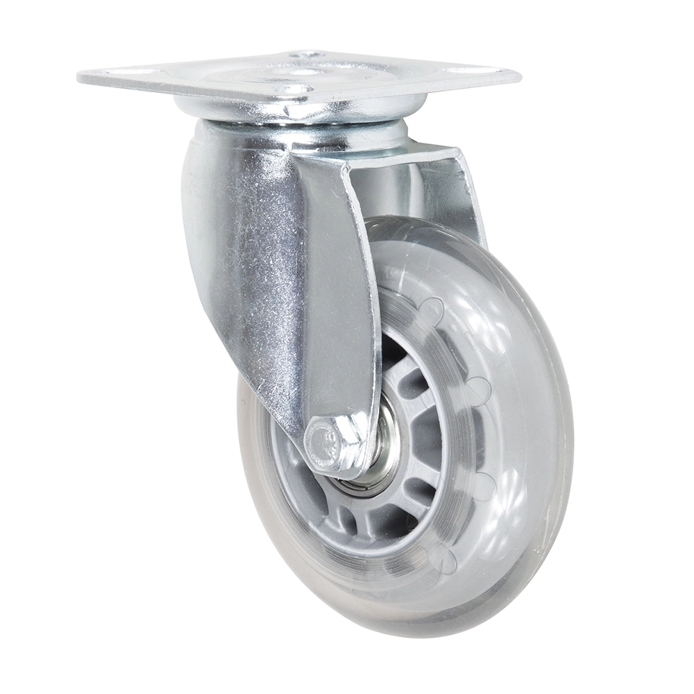Best Selling Double Ball Bearing Mini 3 Inch Transparent Polyurethane Wheel Casters With Lock 1