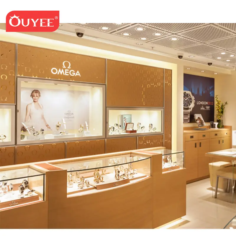 Schaufenstermöbel aus Holz für Uhrengeschäfte und Schmuckausstellungen 1