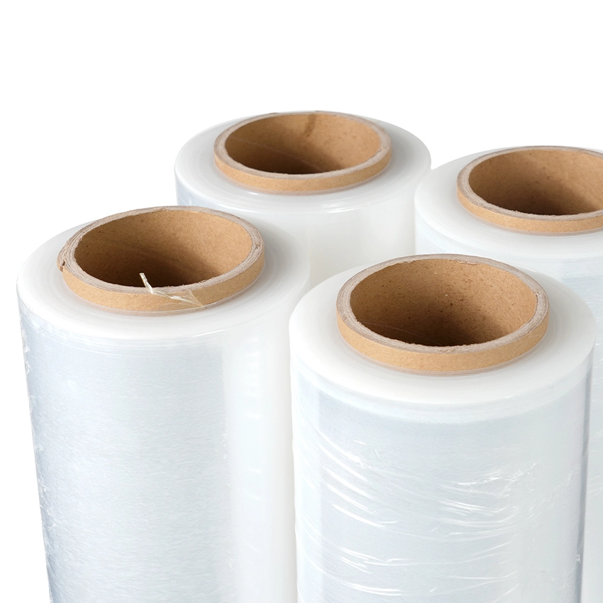 Fabrikpreis 23 Mikrometer Maschine Palettenverpackung Transparente Kunststoff-PE-LLDPE-Verpackung Strech-Filmrolle 1