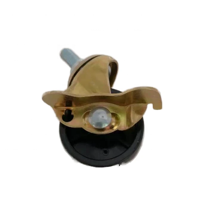 Yellow Zinc Plating Light Duty Small Furniture Casters Wheel With Side Brake 1