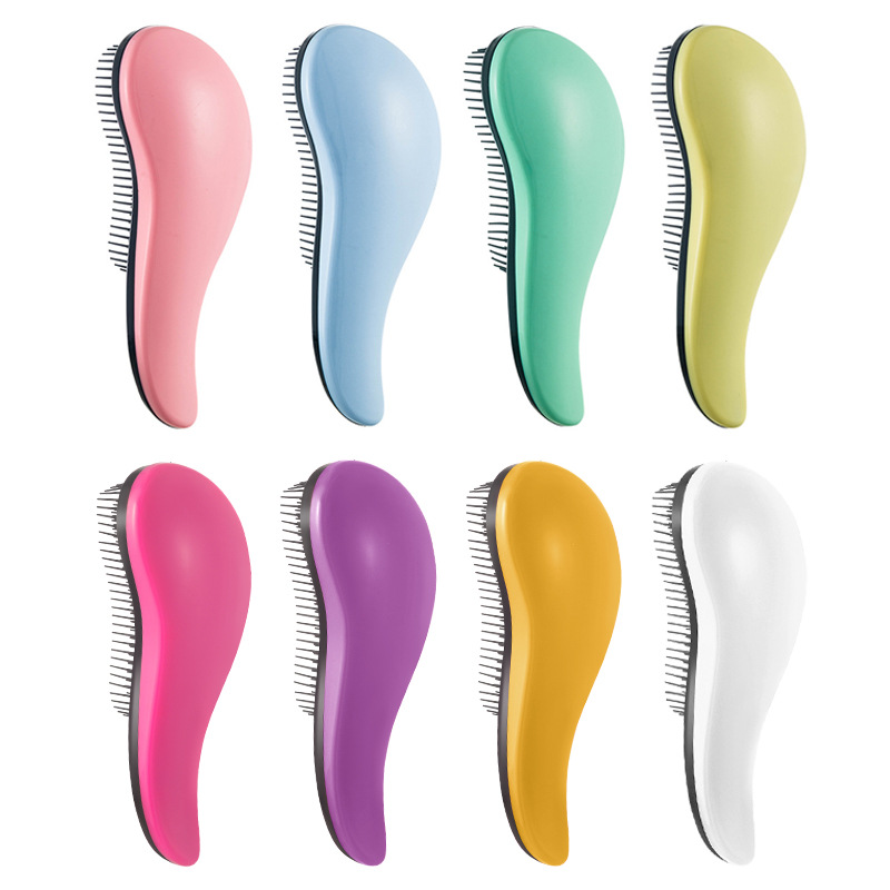 Cepillo desenredante, cómodo peine iónico para cabello liso, peine de masaje para cabello liso, dientes suaves, plástico sin nudos para uso doméstico. 2