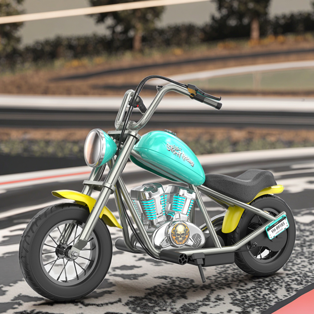 Mainan Motor Listrik Halay Ride On dengan Knalpot Krom, Suara Menderu Realistis, Baterai Li Isi Ulang 22.2v7ah 1