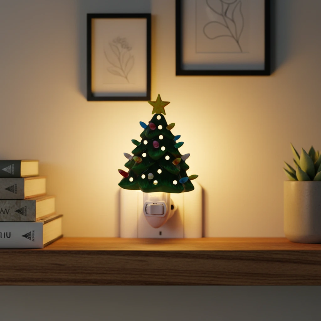 GL-XSD1 Christmas Tree Plug-in Iron Night Light Warm White 7W 110-220V 1