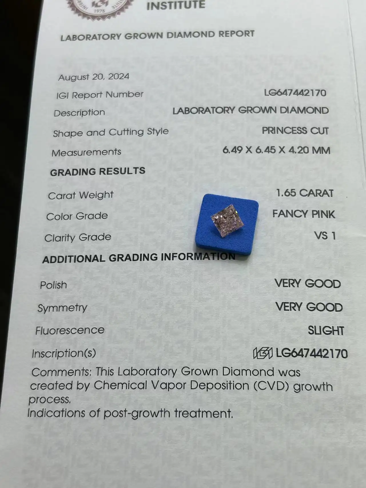 Pink Lab Grown Diamond by DKL Jewelry 3