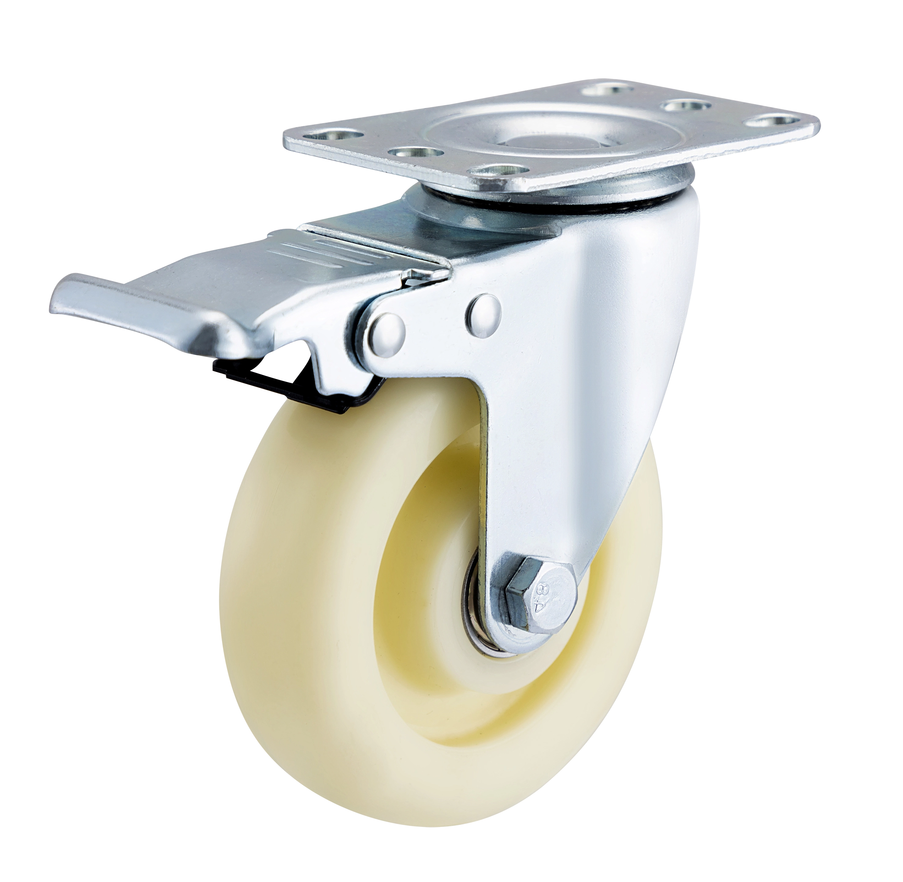 Hot Sales 3 Inch 4 Inch 5 Inch With Brake Medium Duty Polypropylene Double Ball Bearing Trolley Casters 1