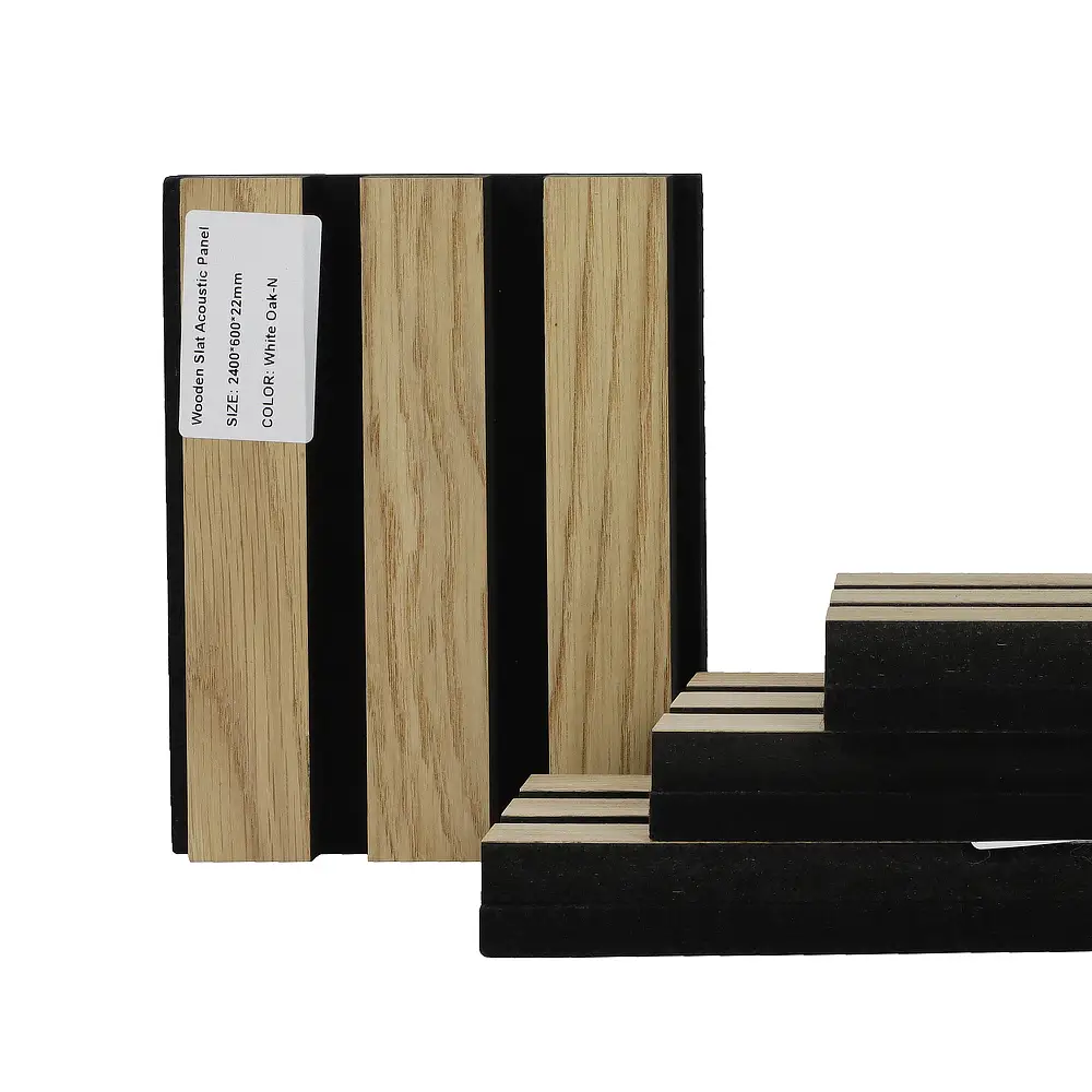 Acoustic Wood Slat Wall Panels Sound Absorbing Soundproof Decorative Panels 1