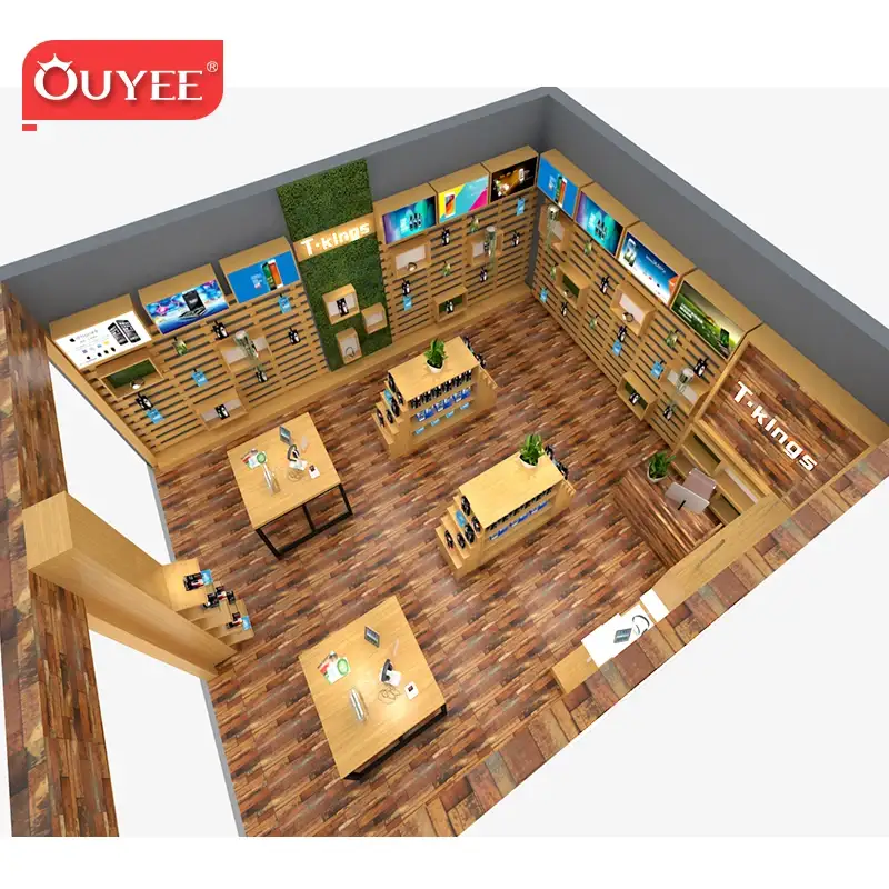 Maßgefertigter mobiler Tresen und Handyhüllenständer für den Apple Store Showroom 1