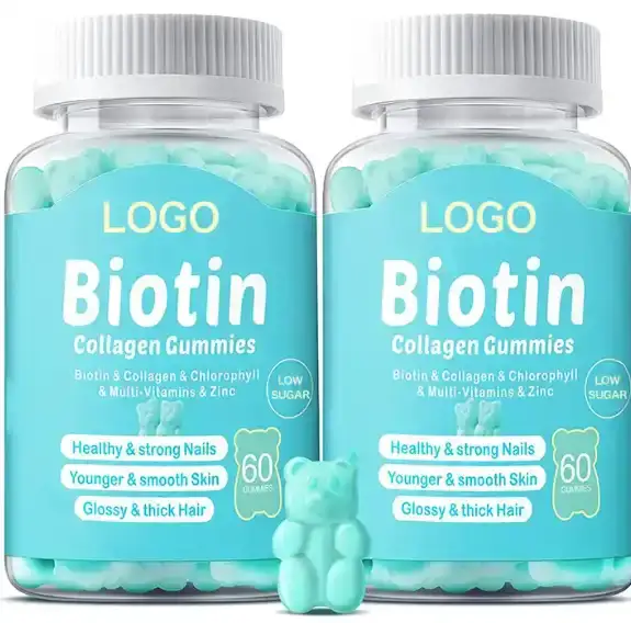 Vegan Biotin Collagen Gummies for Hair Skin Nails OEM/ODM 1