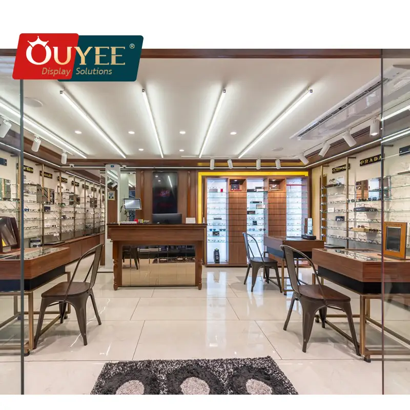 واجهة عرض زجاجية لعرض النظارات لأثاث محلات البصريات 1