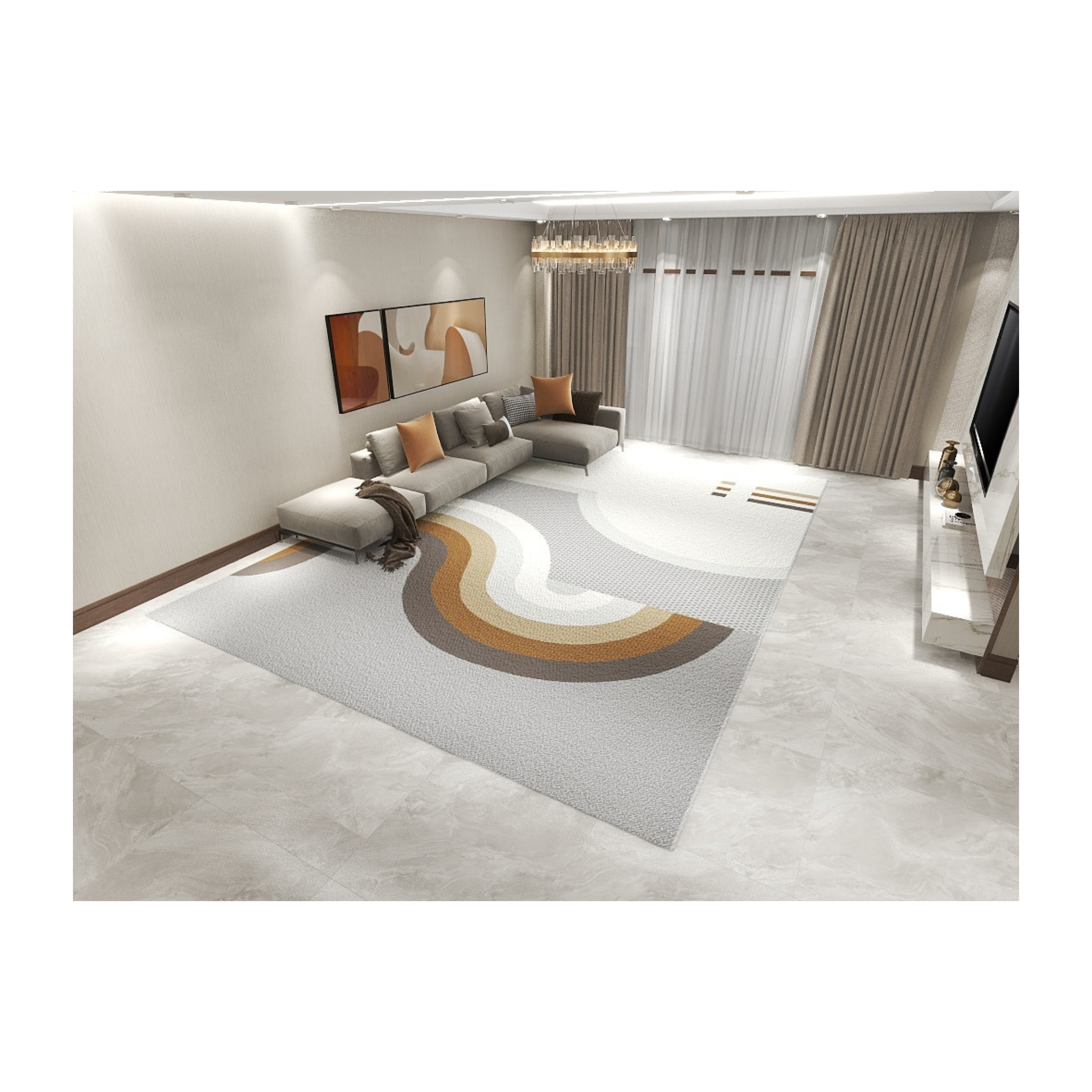 Tapis en fibres de polypropylène Wilton - Doux, facile à nettoyer, style nordique 1