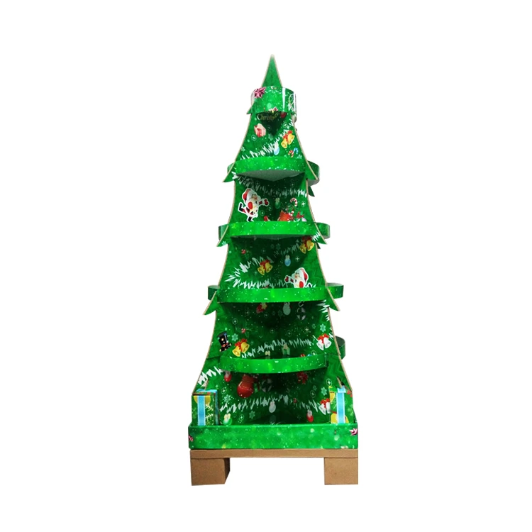 High Quality Recyclable Paper Cardboard Pallet Display Retail Promotion Product Presentations Christmas Tree Boxing Day 1