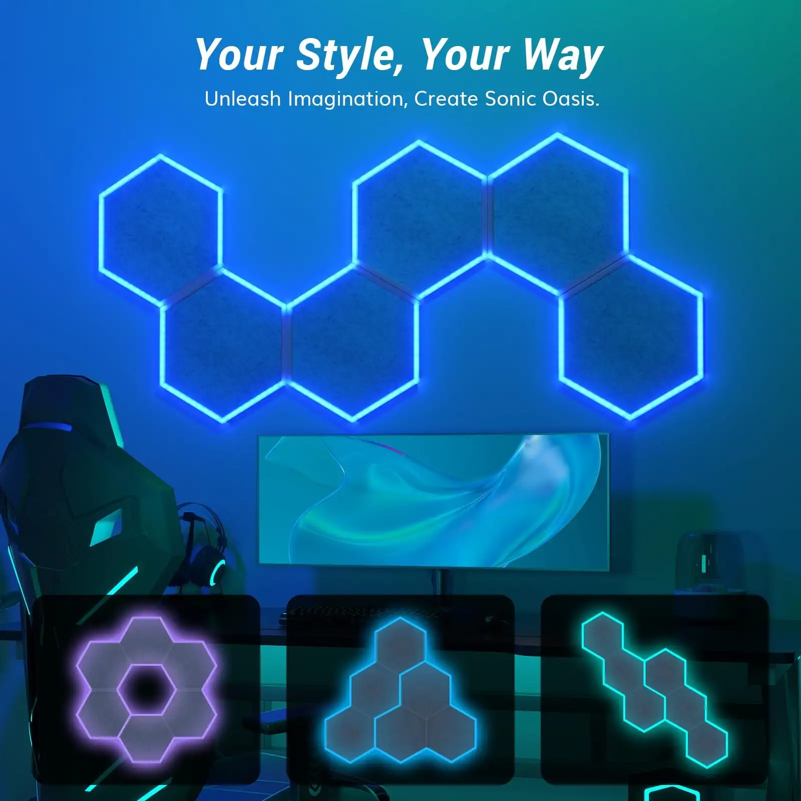 Zelfklevende PET 3D akoestische wandpanelen van 100% polyester met geluidsisolatie. 1