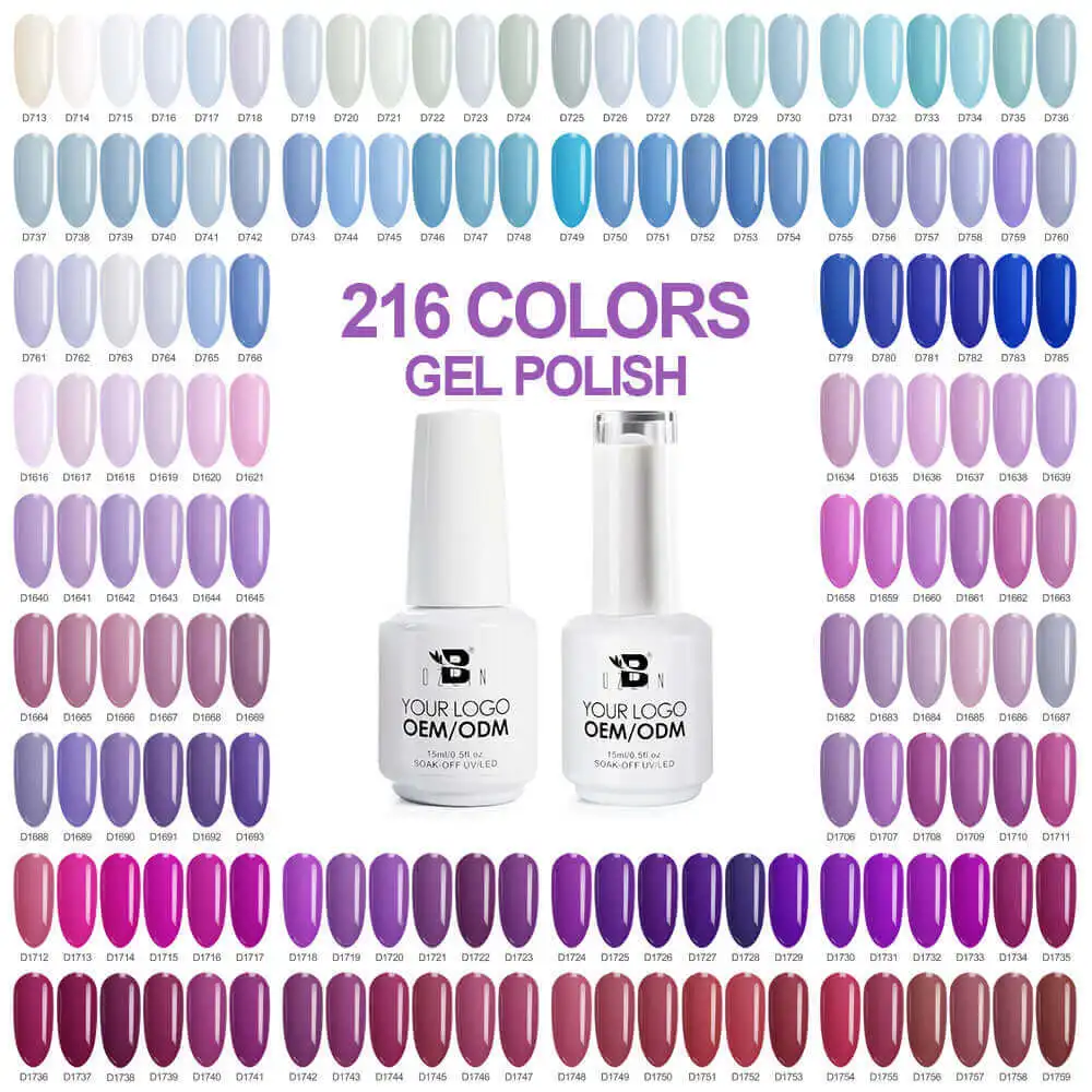 Bozlin Purple Series 216 Couleurs 15ml Vernis à Ongles Gel UV LED Soak Off 1