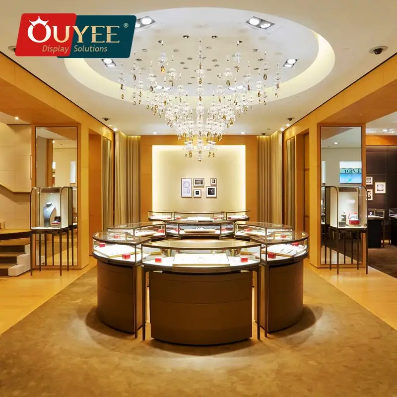 خزانة عرض مجوهرات زجاجية قابلة للقفل، مناسبة لمحلات بيع المجوهرات بالتجزئة 1