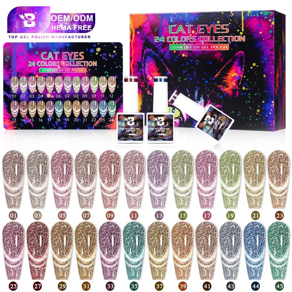 Esmalte de uñas en gel magnético Bozlin 9D Cat Eye, gel reflectante sin hema 1