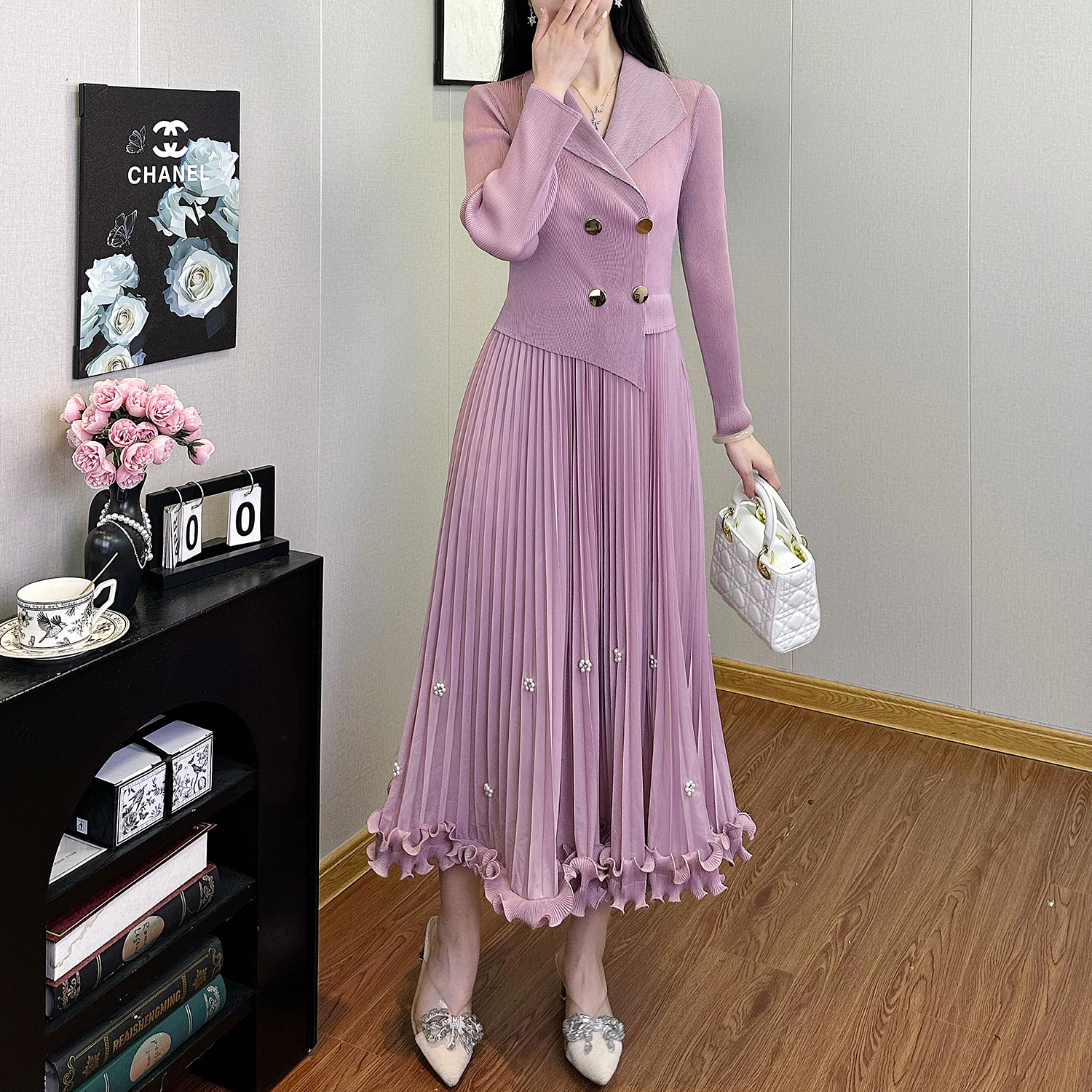 فستان كاجوال طويل أنيق للنساء من المصنع بسعر الجملة لعام 2025 1