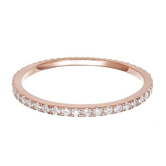 14k Gold Plated Stainless Steel Jewelry Simulated Diamond Stackable Eternity Bands Cubic Zirconia Wedding Engagement Rings 1