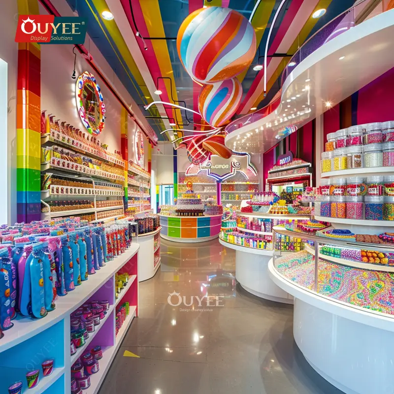 Holzvitrine für Süßwarenladen - Schokolade &amp; Zuckerwatte 1