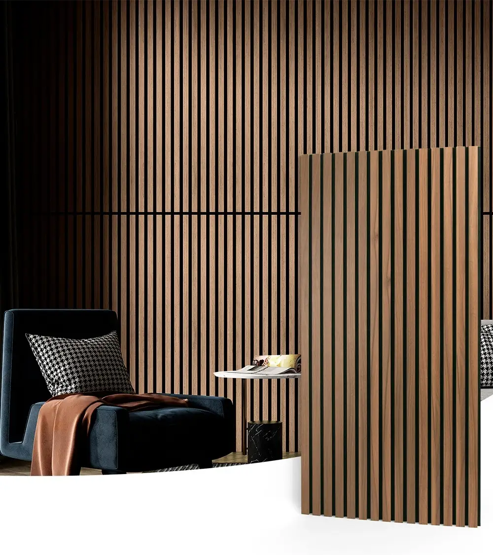 Outdoor Indoor Waterproof WPC Wooden Fluted Wall Slat Panels 1