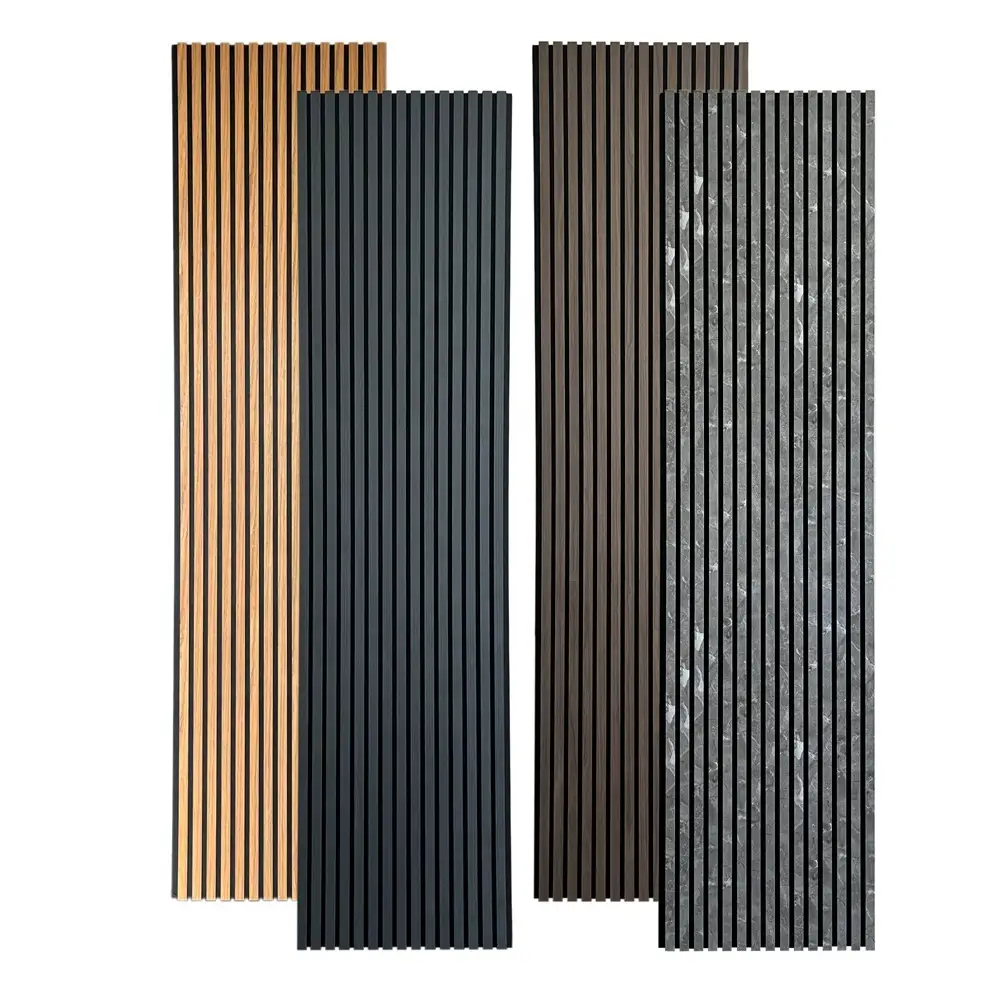 TV Studio Interior Acoustic Soundproof Wooden Slat Marble Design Wall Panel 1