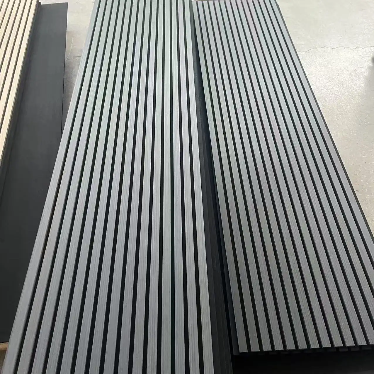 Black Oak Acoustic Wood Slat Wall Panels with Soundproofing and Wood Veneer 1