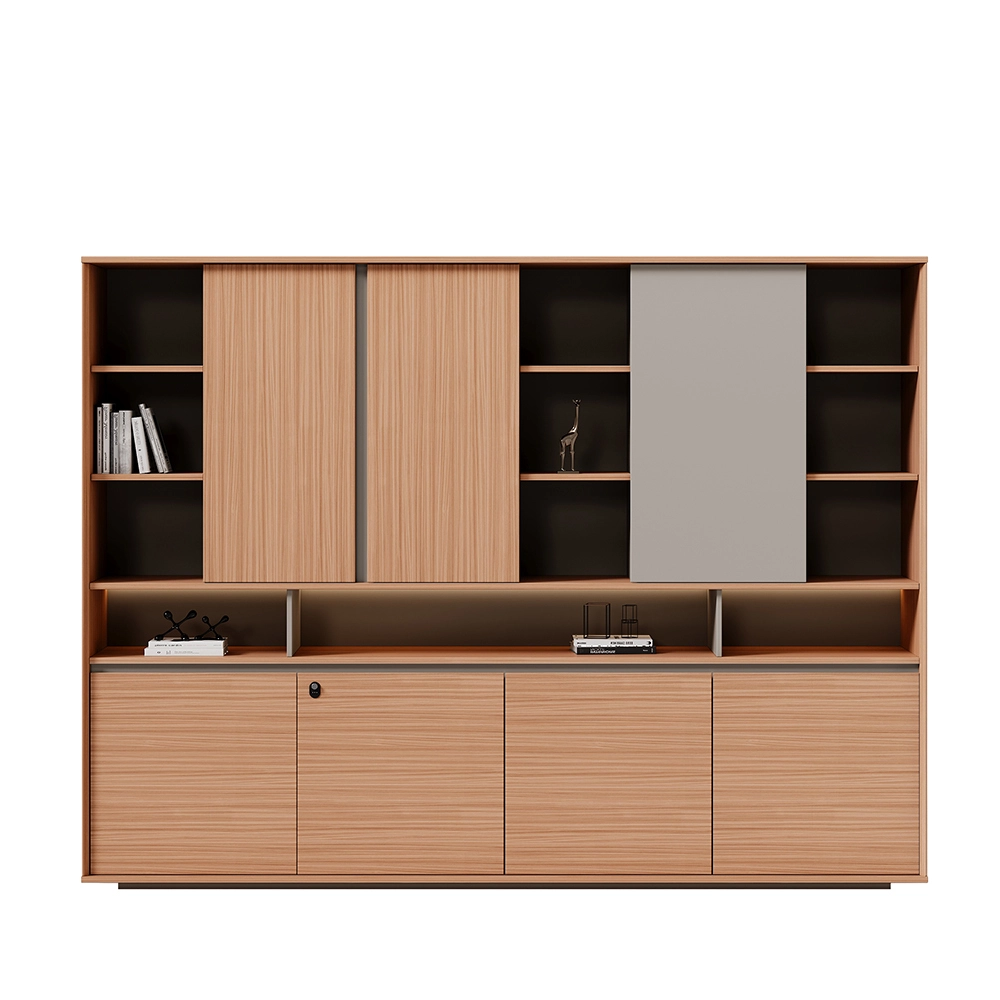 Современный офисный картотечный шкаф премиум-класса из дерева с панельной отделкой. 1